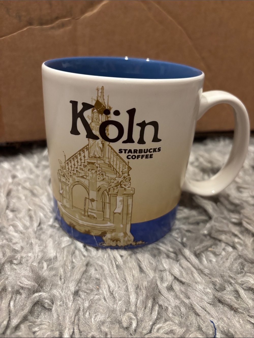 Starbucks Köln White and Blue Ceramic Mug